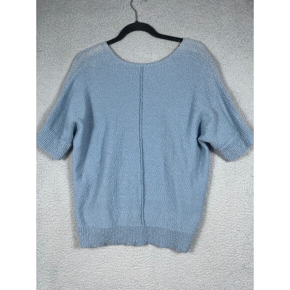 Coldwater Creek Women's Blue Short Sleeve Sweater Top Size S NWT - Picture 2 of 9